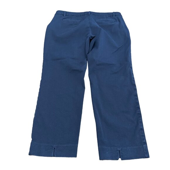 Talbots Pants Women 14 Petite Navy Blue Cropped Flat Front Ankle - Picture 12 of 15
